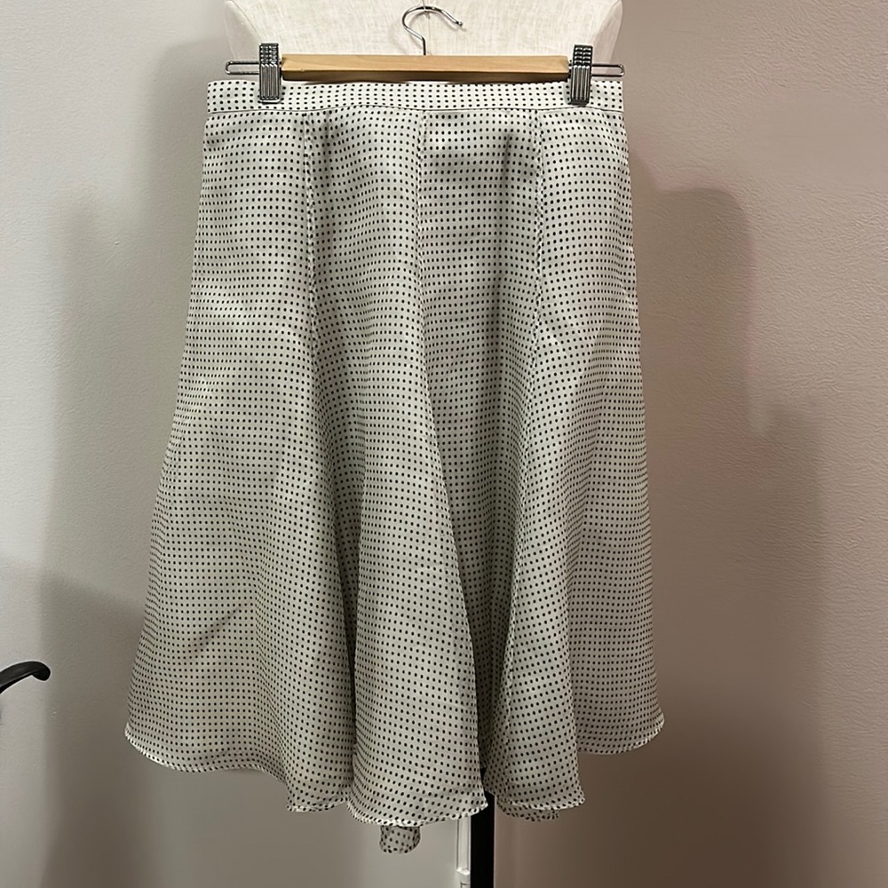 VINTAGE Banana Republic Silk Chiffon Dotted Swing Circle Skater Skirt size 4